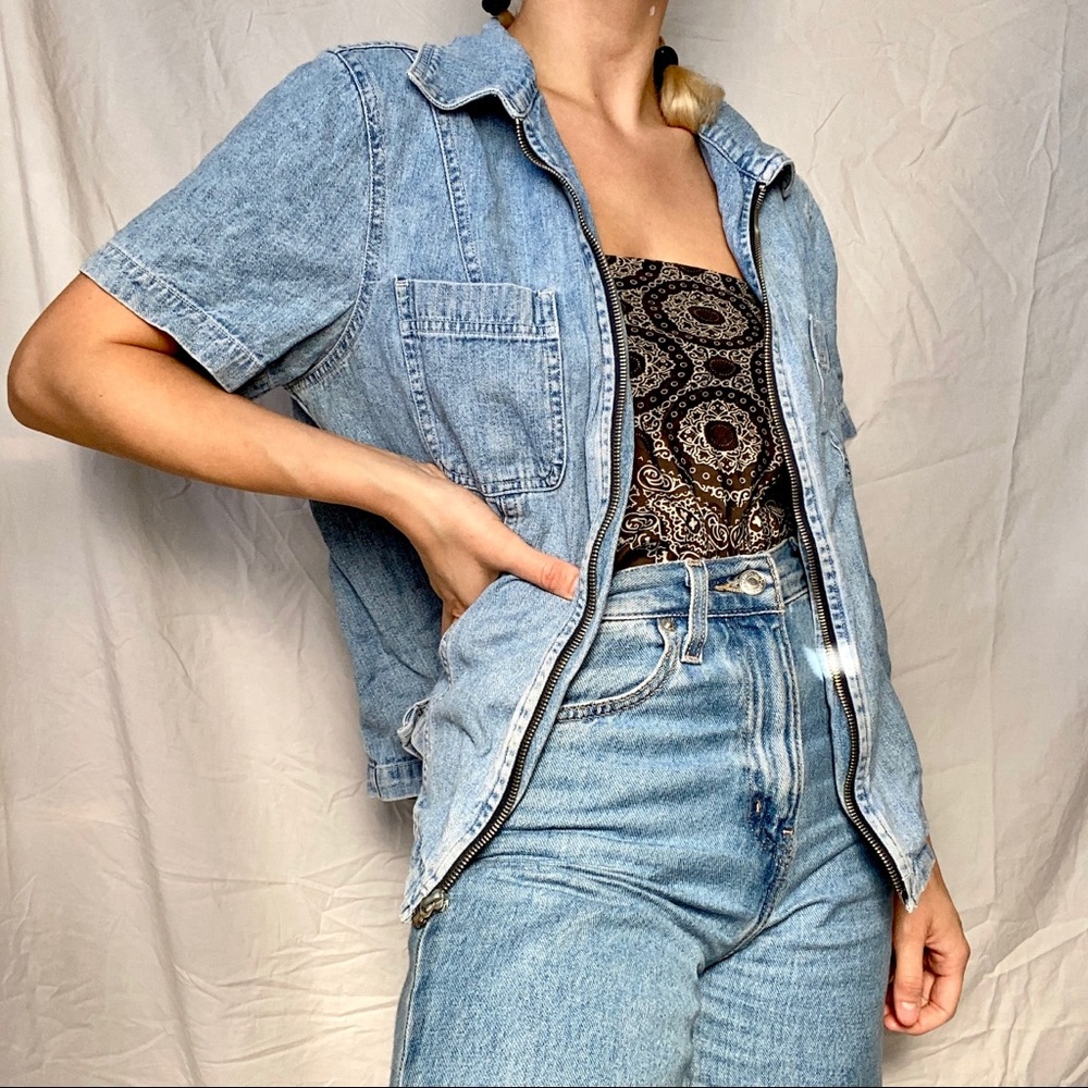 Denim zip up shirt - NY JEANS